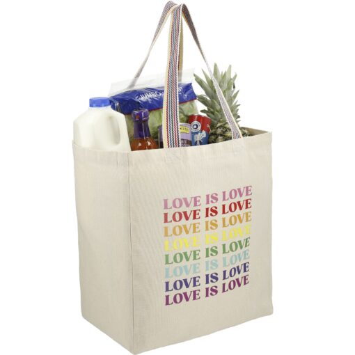 Rainbow Recycled 8 Oz. Cotton Grocery Tote Bag-1