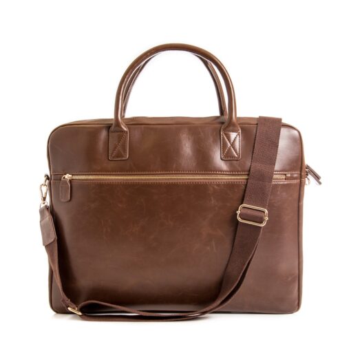 Leather Laptop Bag - Brown-2