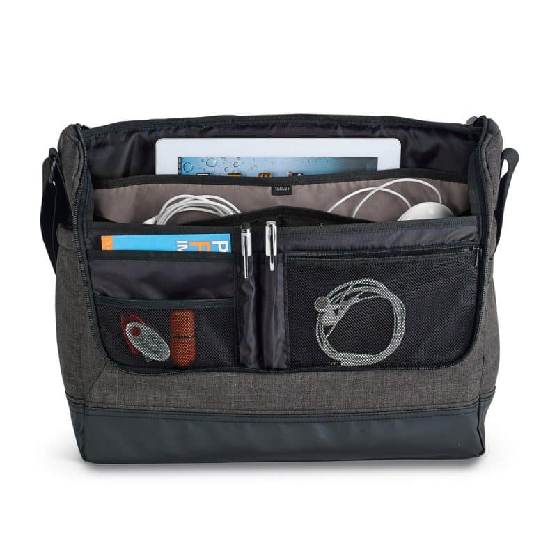 Heritage Supply Tanner Laptop Messenger Bag - Charcoal Heather-Black - 2